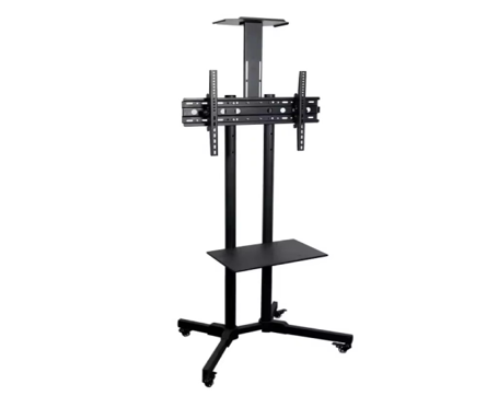 Adjustable Mobile TV Stand with Wheels & Shelf (32–70 Inches)