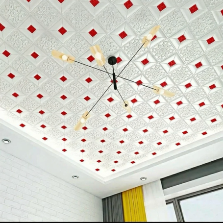 Premium Ceiling & Wall Stickers – Modern 3D Designs (70cm × 70cm, 14 Pieces/Pack)