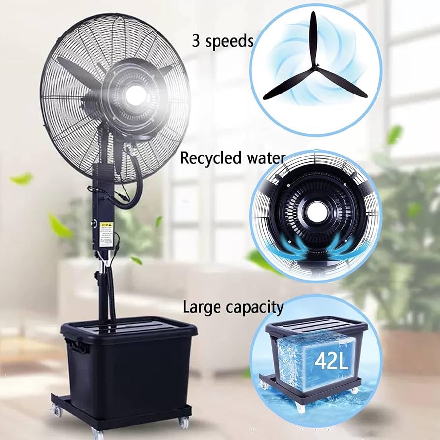 30-Inch Industrial Mist & Ice Fan with 42L Water Tank - Image 3